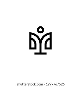 m i mi im initial people logo design vector template