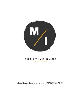 M I MI Initial logo template vector. Letter logo concept