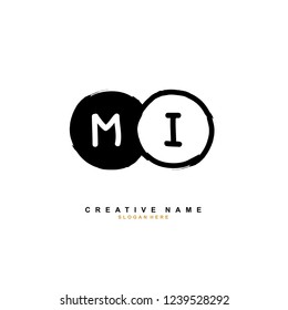 M I MI Initial logo template vector. Letter logo concept