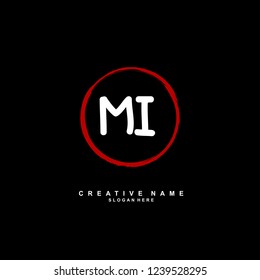 M I MI Initial logo template vector. Letter logo concept