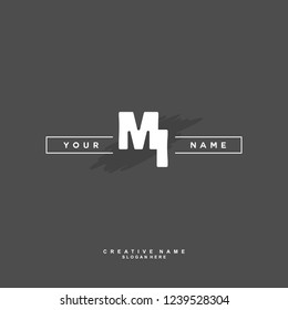 M I MI Initial logo template vector. Letter logo concept