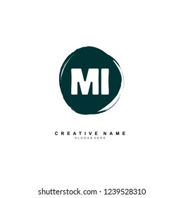 M I MI Initial logo template vector. Letter logo concept