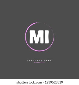 M I MI Initial logo template vector. Letter logo concept