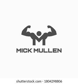 M, Mick Mullen Logo sport Modern