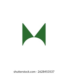 M minimalist monogram, logo, icon, symbol, grenn