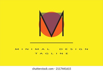 M MINIMALSIT UNIQUE LOGO DESIGN VECTOR ART ILLUSTRATION