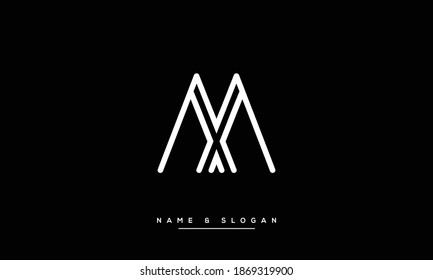 Monograma del logotipo de las letras abstractas M ,MM
