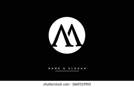 Monograma del logotipo de las letras abstractas M ,MM