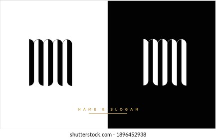 M ,MM Abstract Letters logo monogram