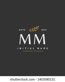 M MM Beauty vector initial logo of floral and botanical with creative template for any company or business.