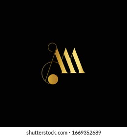 M MM AM with crown logo in minimal design logo vector template
