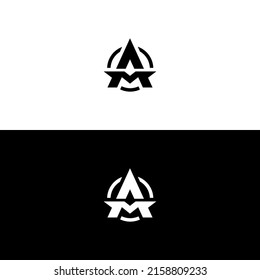 M MM AM with crown logo in minimal design logo vector Template
