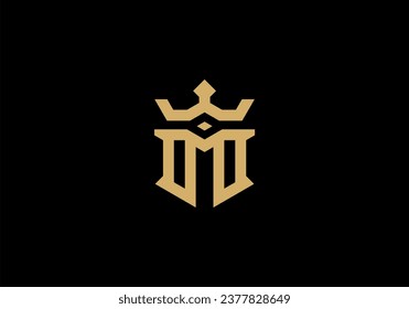 M MM AM with crown logo in minimal design logo vector template	