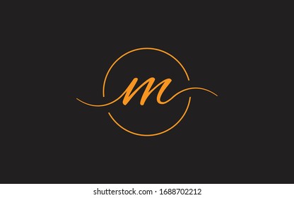 m or mm Cursive Letter Initial Logo Design Template Vector Illustration