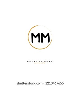 M M MM Initial abstract logo concept vector