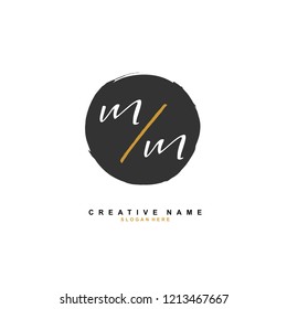 M M MM Initial abstract logo concept vector