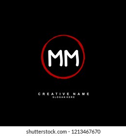M M MM Initial abstract logo concept vector