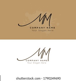 M M MM Initial letter handwriting and signature logo. Beauty vector initial logo .Fashion, boutique, floral and botanical