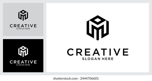 M or MM initial letter logo design vector