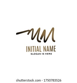 M M MM initial logo handwriting template vector. isolated white background