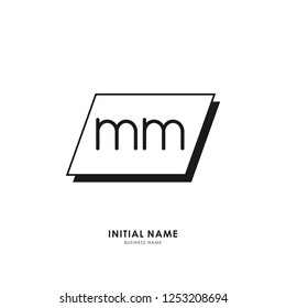 M M MM Initial logo letter with minimalist concept. Vector with scandinavian style logo.