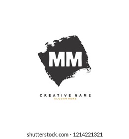 M M MM Initial logo template vector