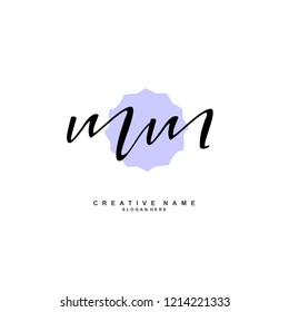 M M MM Initial logo template vector