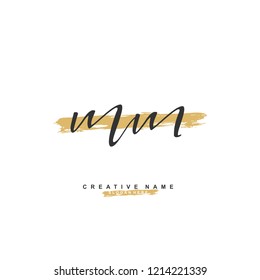 M M MM Initial logo template vector