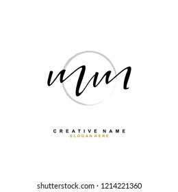 M M MM Initial logo template vector