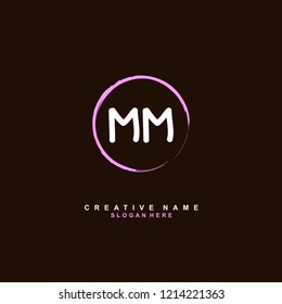 M M MM Initial logo template vector