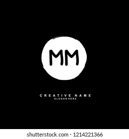 M M MM Initial logo template vector