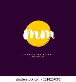 M M MM Initial logo template vector