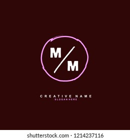 M M MM Initial logo template vector