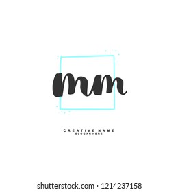 M M MM Initial logo template vector