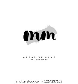 M M MM Initial logo template vector