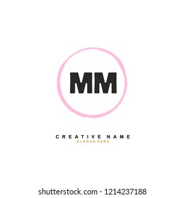 M M MM Initial logo template vector