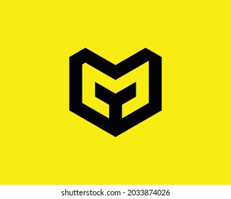 plantilla de vector de diseño de logotipo de letra M y mm