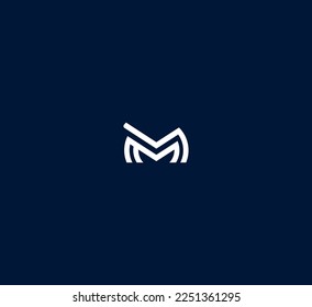 M, MM-Buchstaben Logo Design Template Elemente. Modernes abstraktes Logo für digitale Buchstaben. Vektorgrafik.