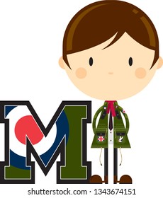 M Is For Mod Alphabet Learning Illustration
