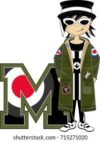 M is for Mod - Letter M Alphabet Learning Illustration
