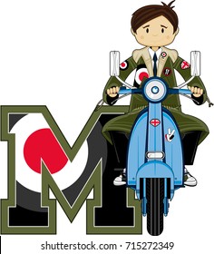 M Is For Mod - Letter M Alphabet Learning Illustration
