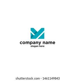 M modern company logo vector