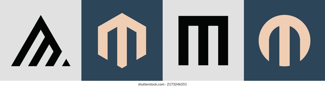 M modern initial letter logo design vector bundle. It will be suitable for which company or brand name start those initial.