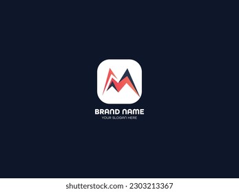 m modern letter logo design concept