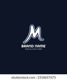 m concepto de diseño de logotipo de letra moderna