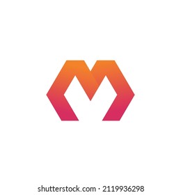 M modern logo design and branding design