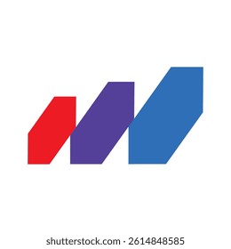 m monogram chart logo modern