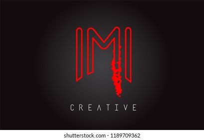 M Monogram Letter Design Brush Paint Stroke. Letter Logo with Monogram Paintbrush Vector Illustration.