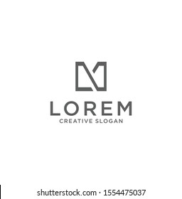 M Monogram Letter Logo With Thin Black Monogram Outline Contour. Modern Trendy Letter M Logo Design Vector Illustration.