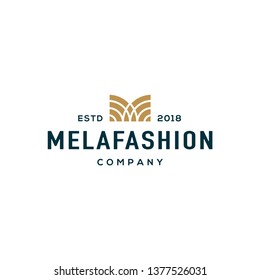 M monogram logo design concept. Looks simple, elegant, and feminine. Suitable for cosmetics and fashion logo.